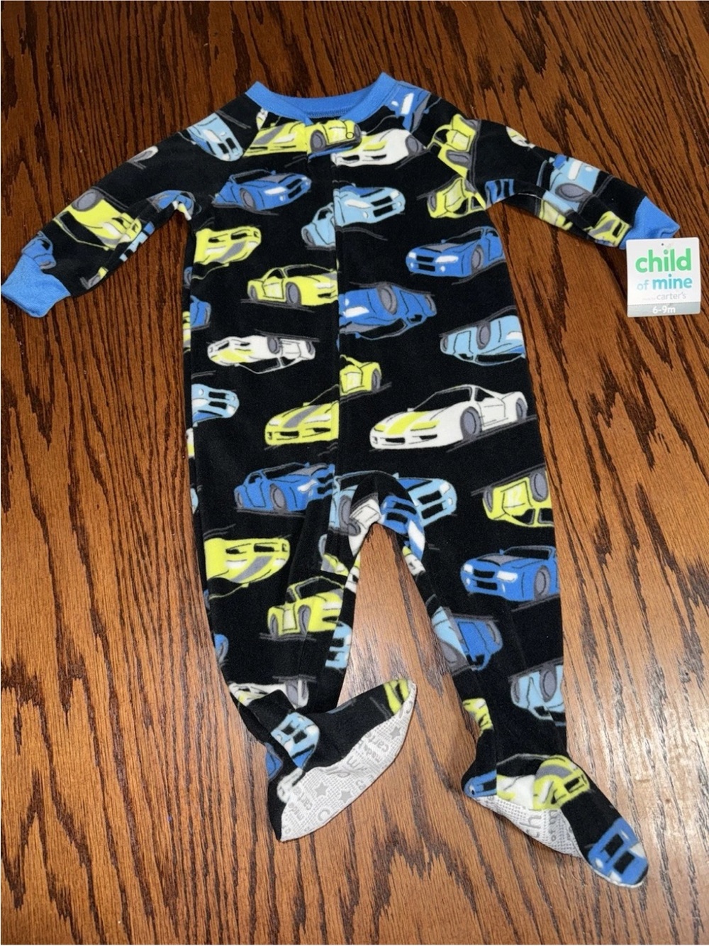 NWT Boys 6-9 Months Child Mine Carters Fleece Footie Pajama PJs Race Car Sleeper
